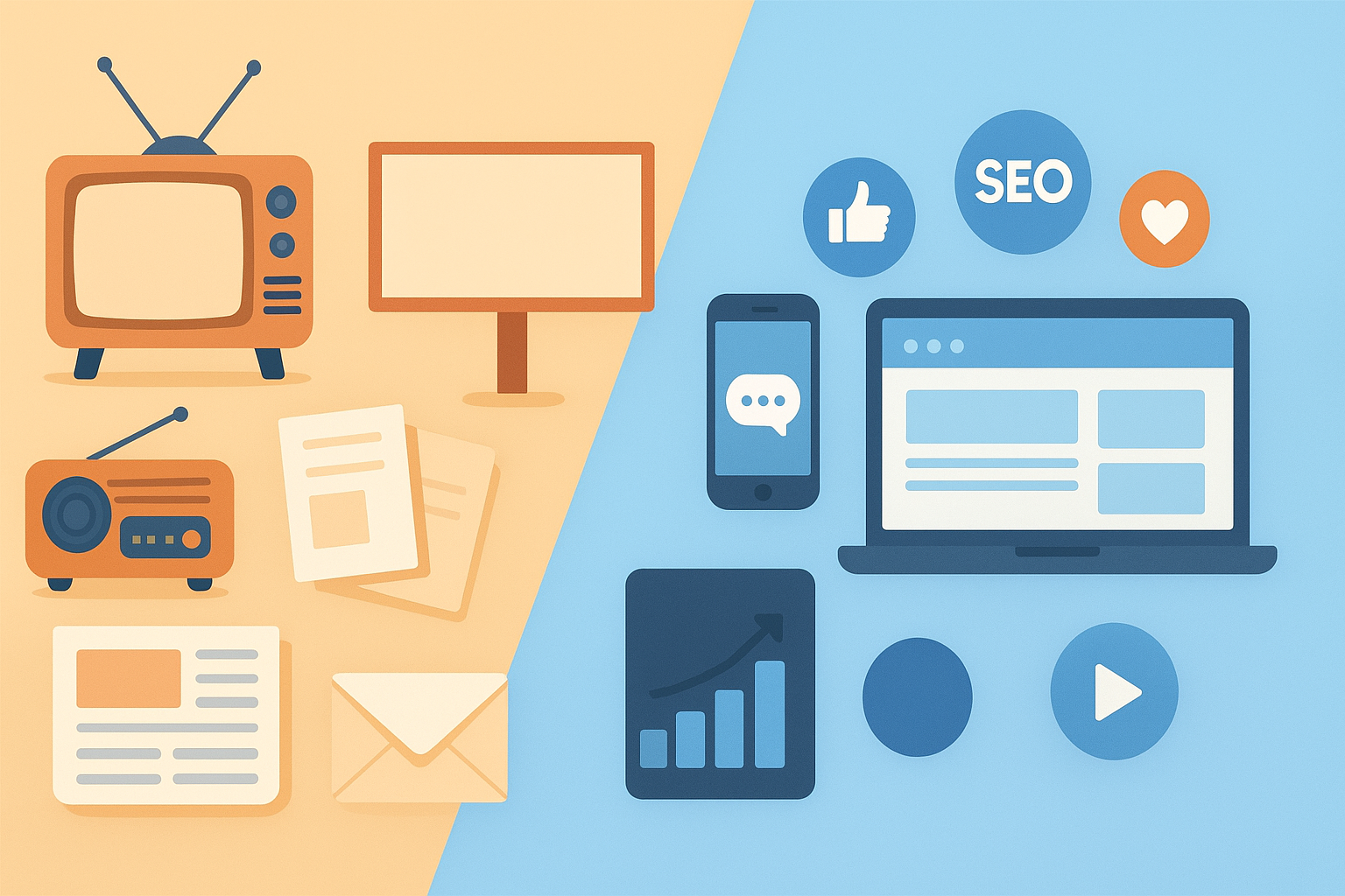 Traditional vs Digital Marketing Infographic