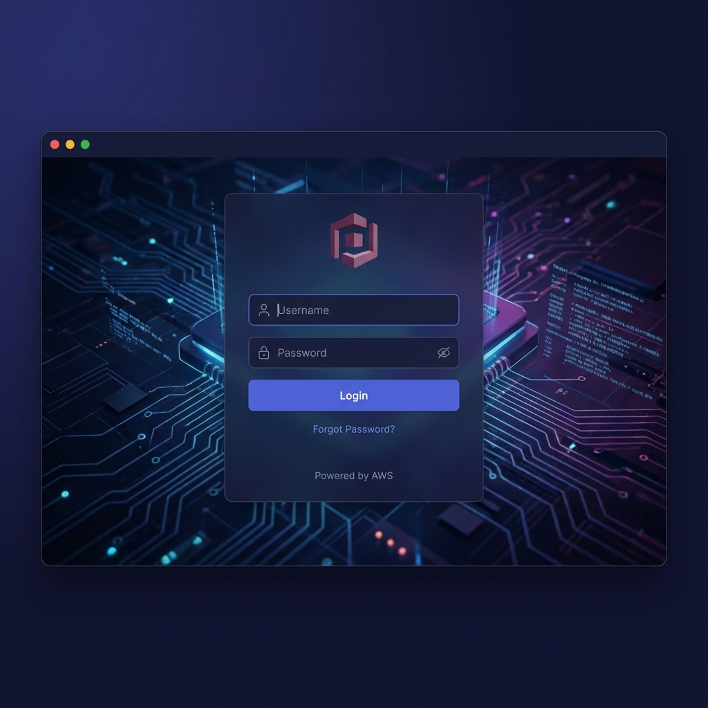 AWS Cognito Login Screen UI