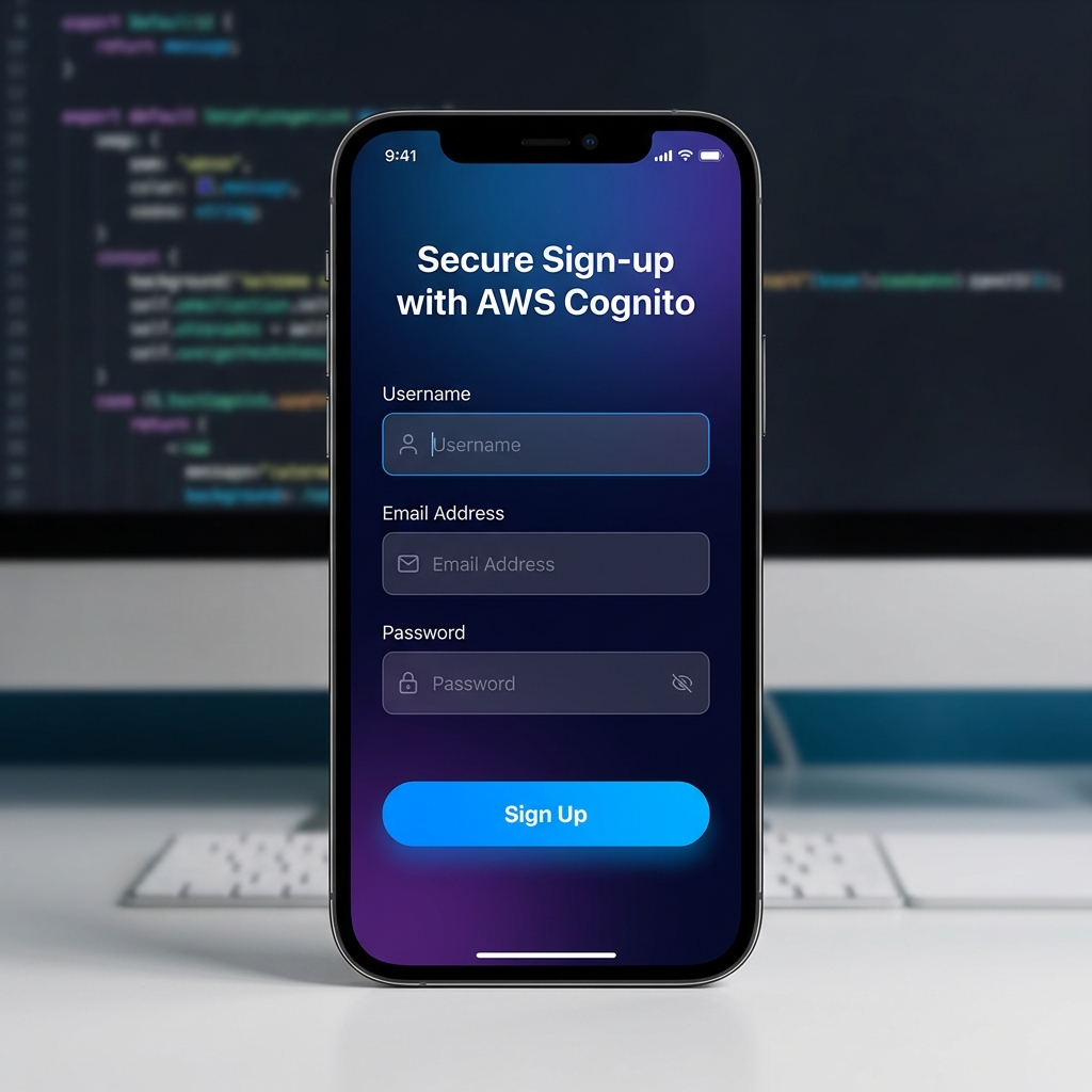 AWS Cognito Registration Screen UI