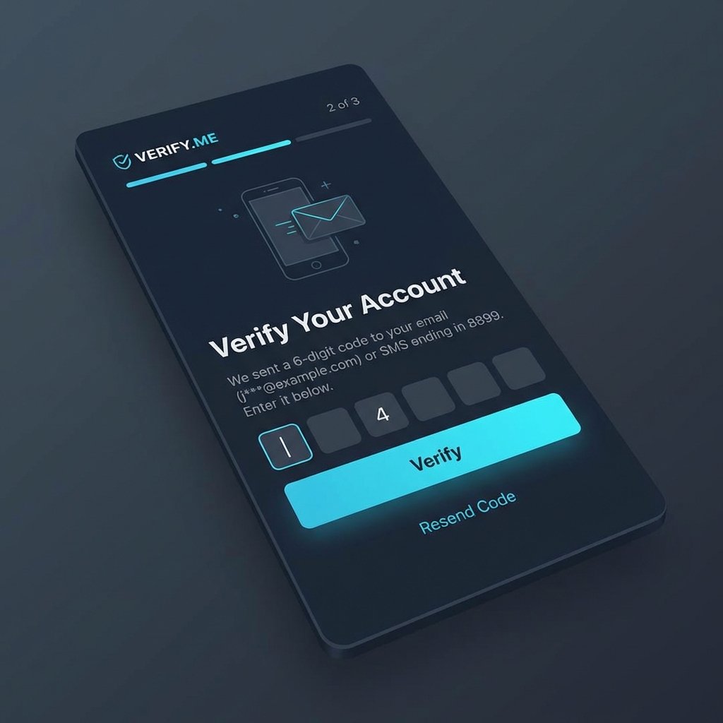 AWS Cognito Verification Screen UI